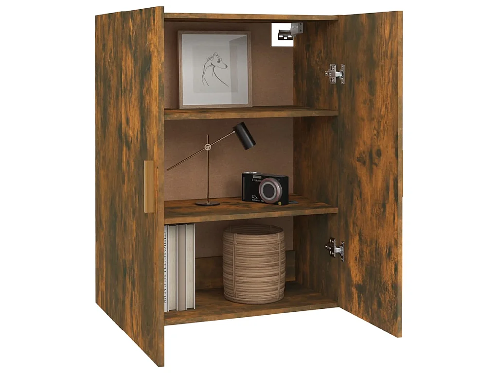 Armoire murale suspendue Chêne fumé 69,5x34x90 cm