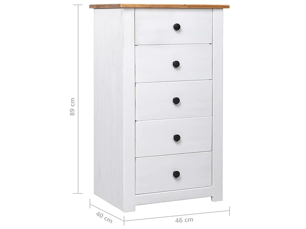 Dressoir Panama Range 46x40x89 cm grenenhout wit