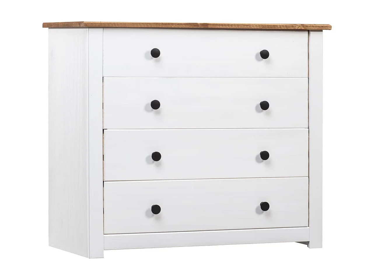 Beistellschrank Weiß 80×40×73 cm Panama-Kiefer