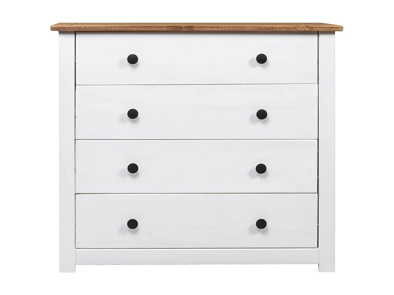 Beistellschrank Weiß 80×40×73 cm Panama-Kiefer