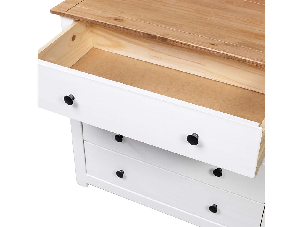 Beistellschrank Weiß 80×40×73 cm Panama-Kiefer