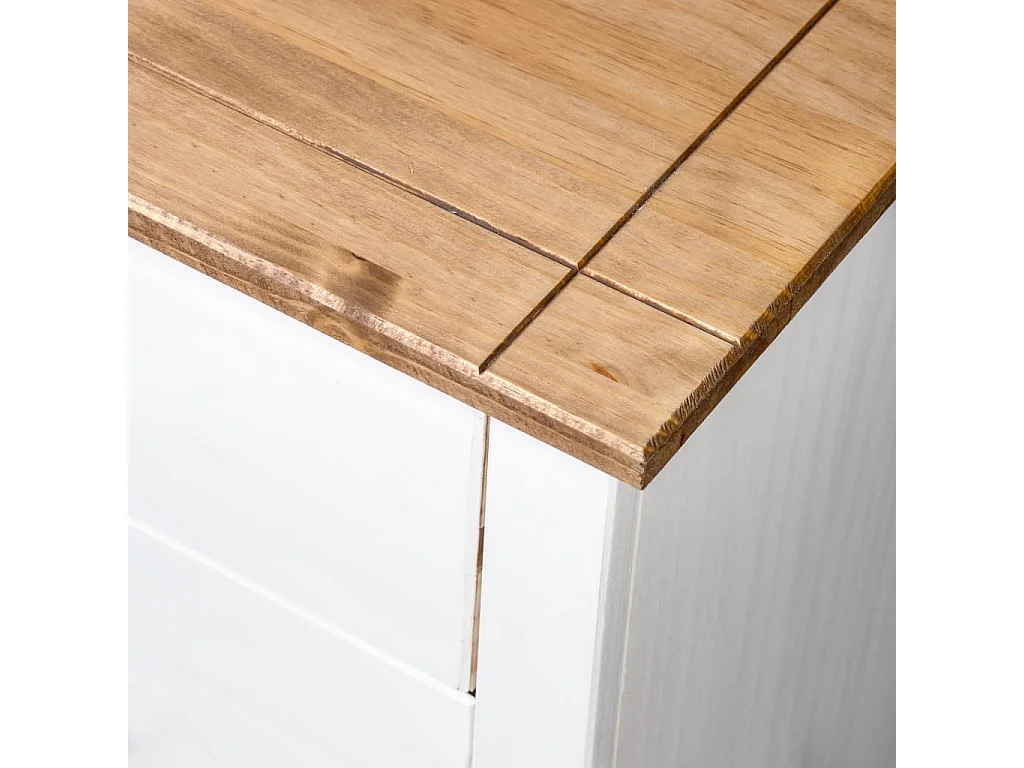 Beistellschrank Weiß 80×40×73 cm Panama-Kiefer