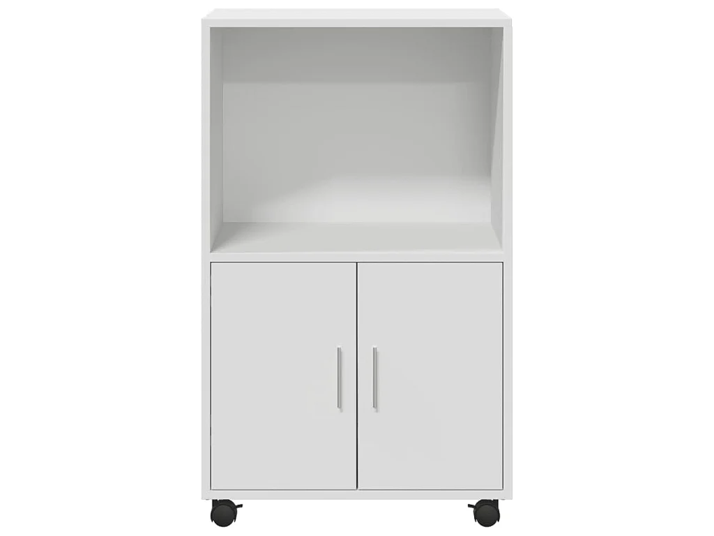 Armoire à roulettes blanc 55x40x91 cm bois d’ingénierie