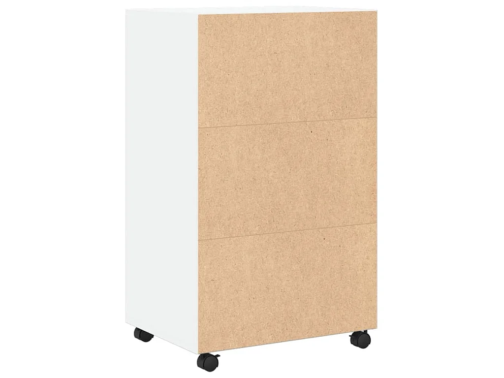 Armoire à roulettes blanc 55x40x91 cm bois d’ingénierie