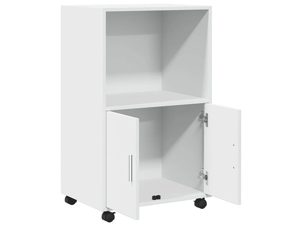 Armoire à roulettes blanc 55x40x91 cm bois d’ingénierie
