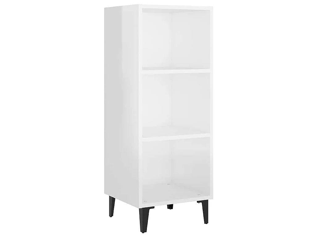 Buffet Blanc brillant 34,5x32,5x90 cm Bois d'ingénierie