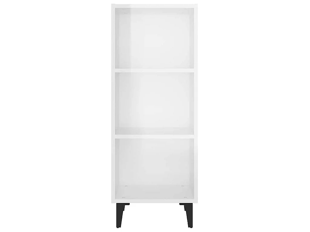 Buffet Blanc brillant 34,5x32,5x90 cm Bois d'ingénierie