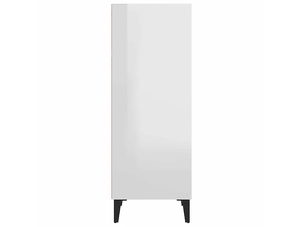 Buffet Blanc brillant 34,5x32,5x90 cm Bois d'ingénierie