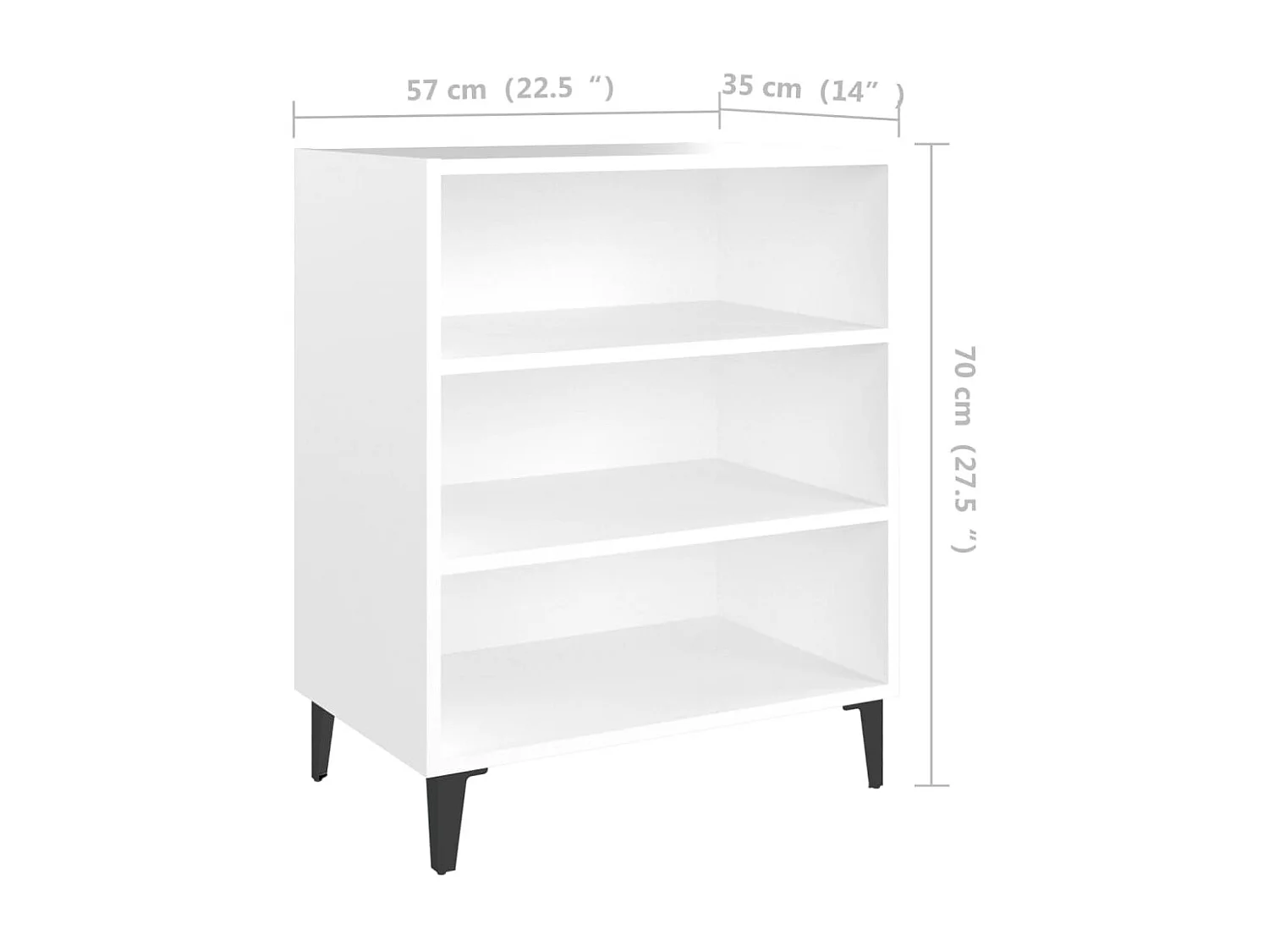 Buffet blanc 57x35x70 cm bois d’ingénierie