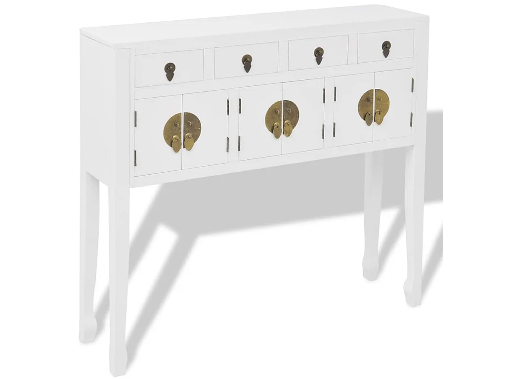 Buffet en style chinois en bois massif Blanc