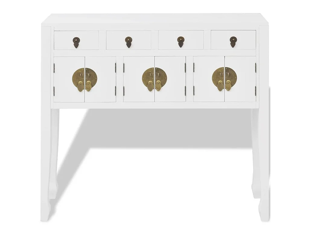 Buffet en style chinois en bois massif Blanc