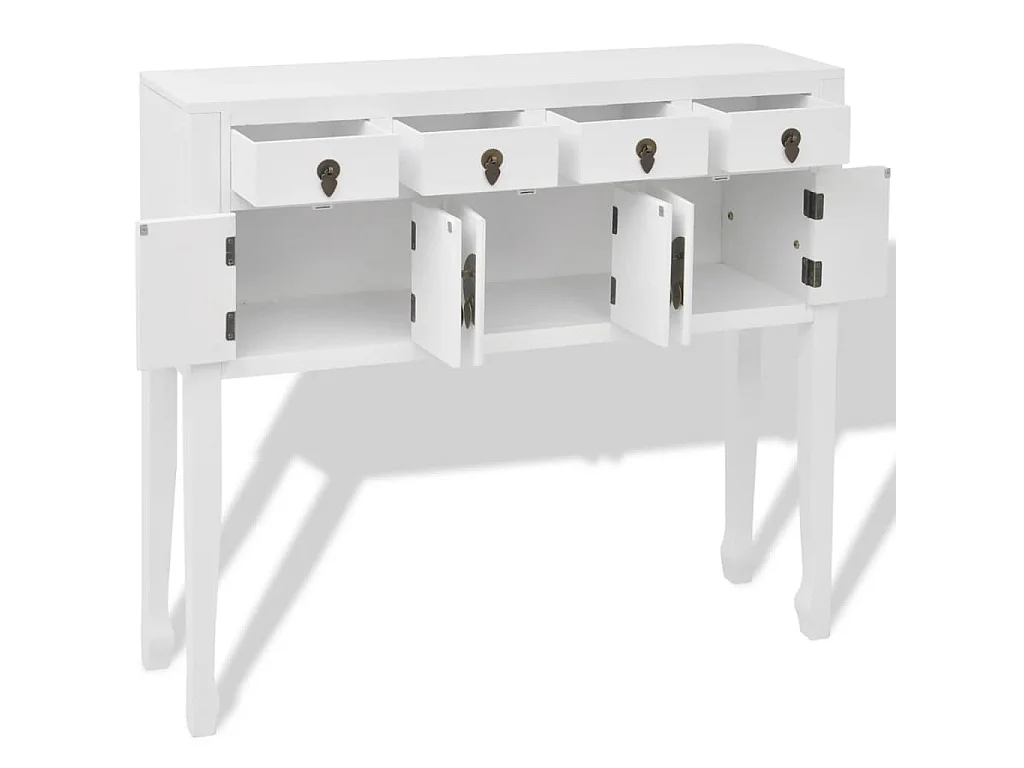 Buffet en style chinois en bois massif Blanc