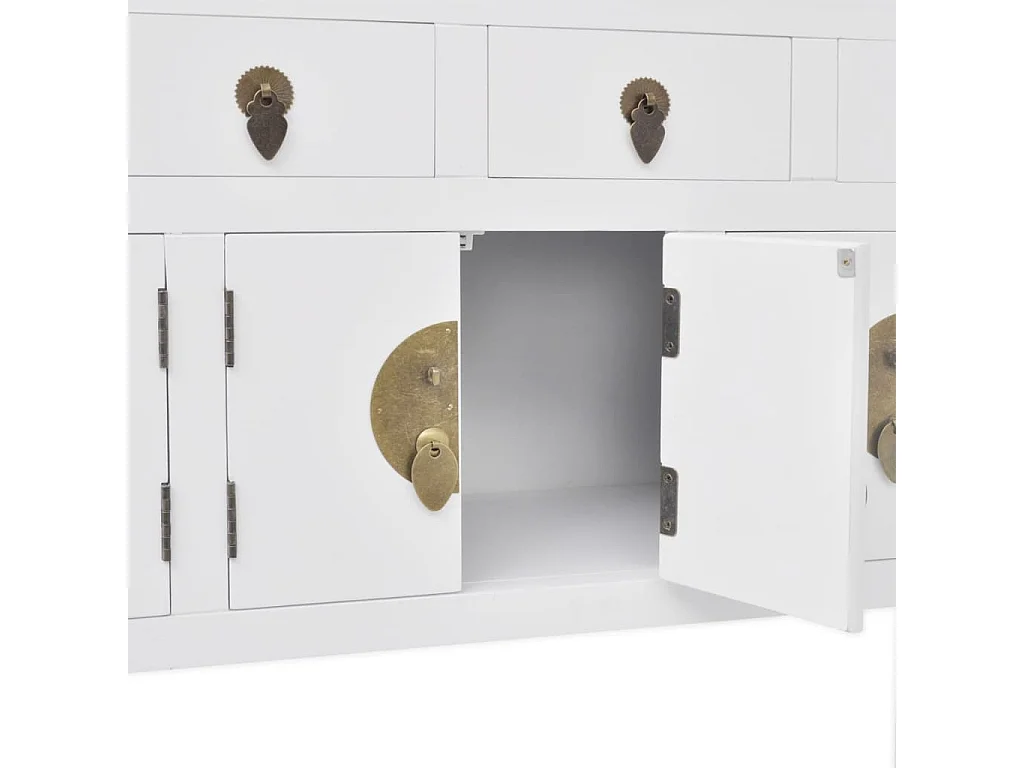 Buffet en style chinois en bois massif Blanc