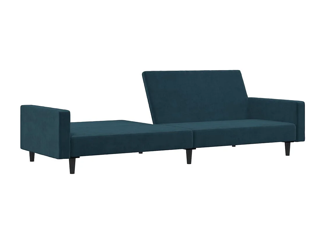 Slaapbank 2-zits fluweel blauw