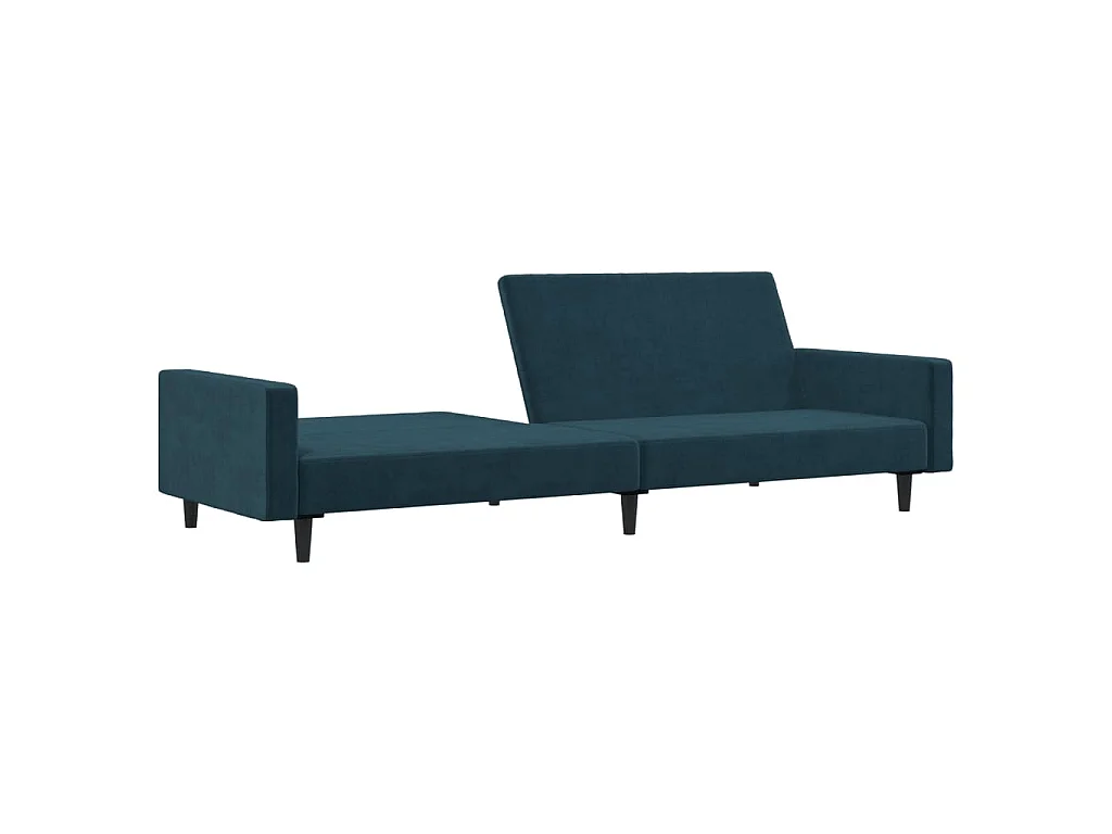 Canapé-lit à 2 places Bleu Velours