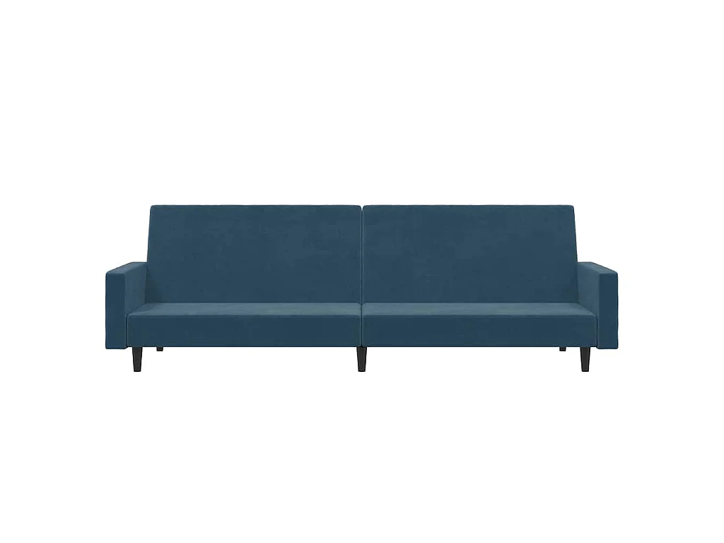 Slaapbank 2-zits fluweel blauw