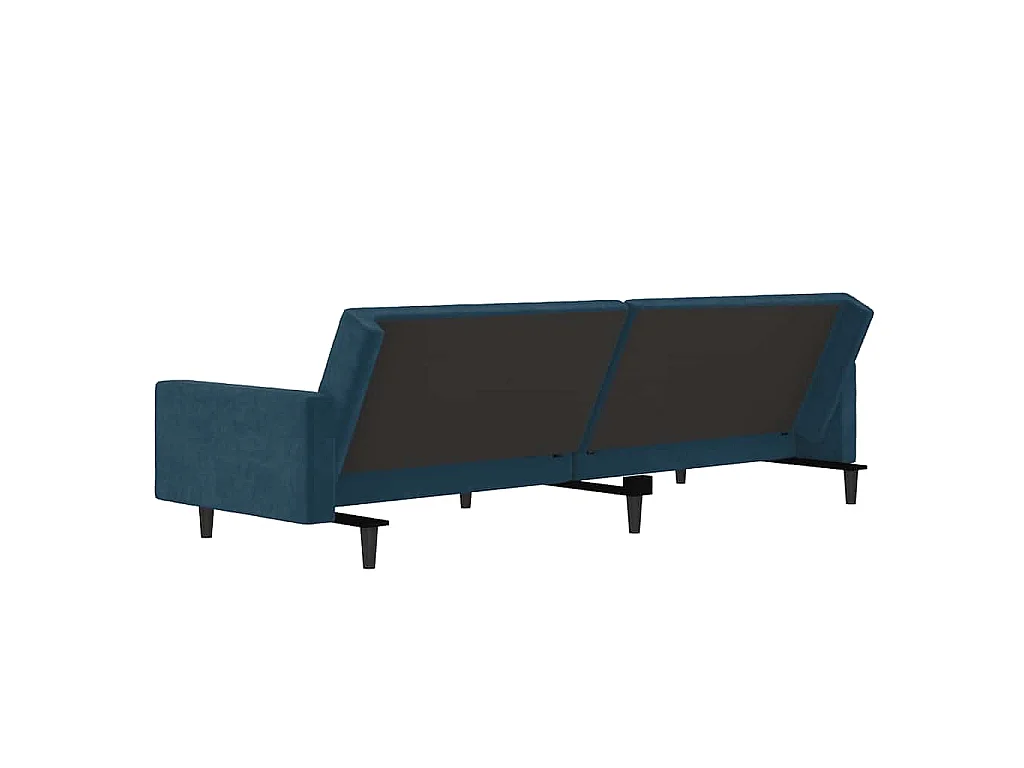 Slaapbank 2-zits fluweel blauw