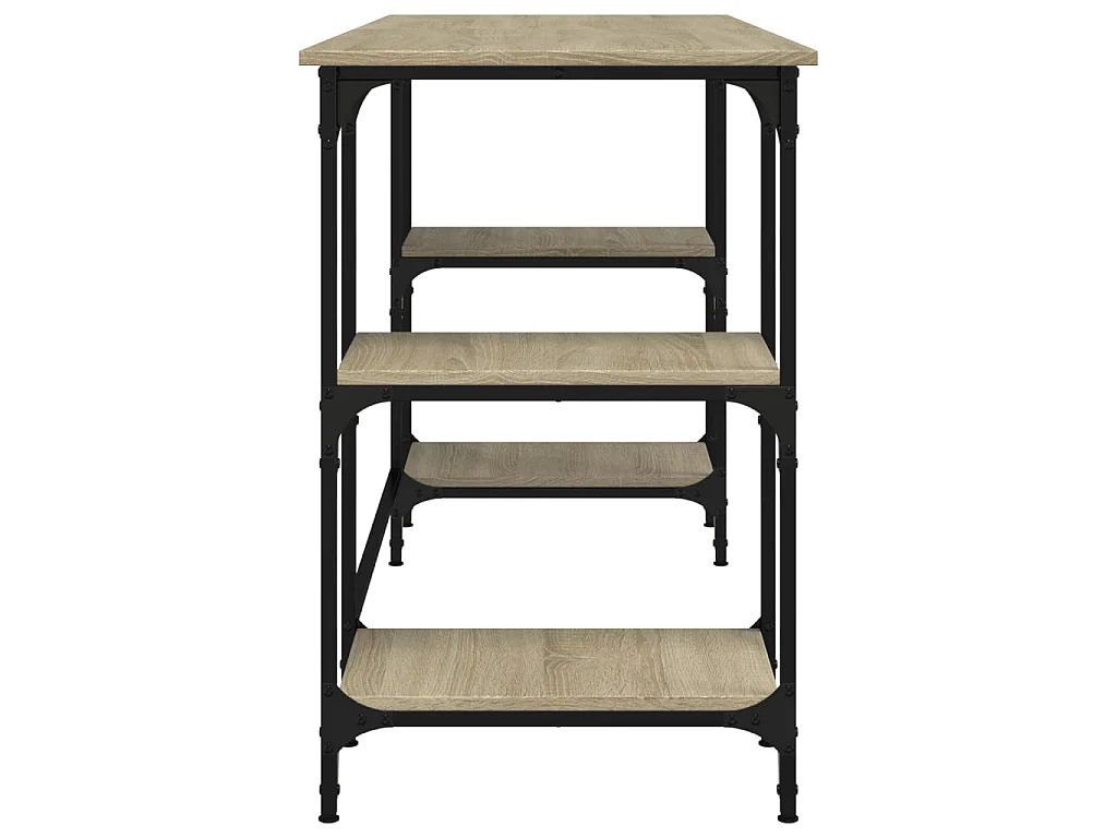 Bureau chêne sonoma 140x50x75 cm métal et bois d'ingénierie