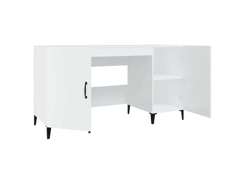 Schreibtisch Hochglanz-Weiß 140x50x75 cm Holzwerkstoff
