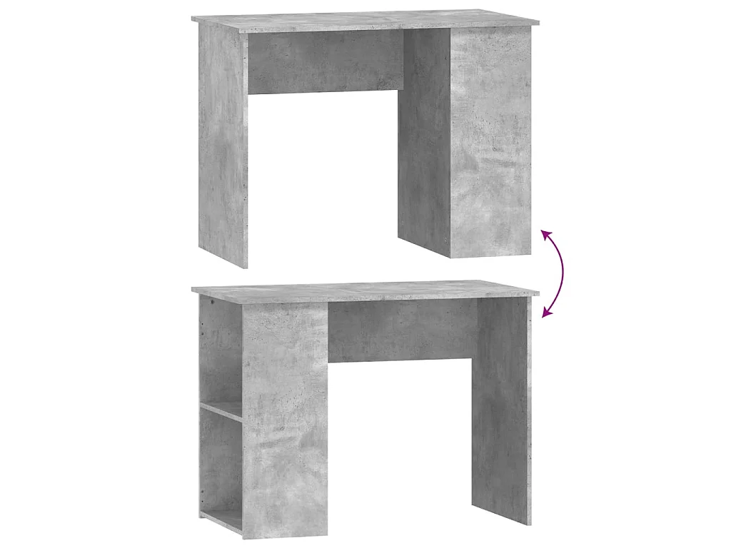 Bureau Gris béton 100x55x75 cm Bois d'ingénierie