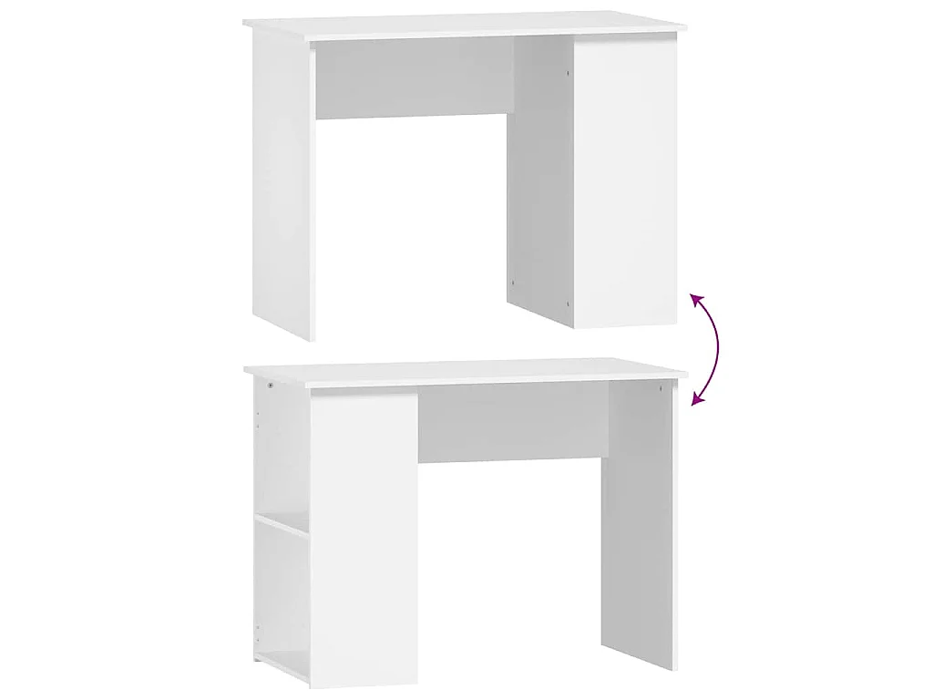 Bureau 100x55x75 cm bewerkt hout wit