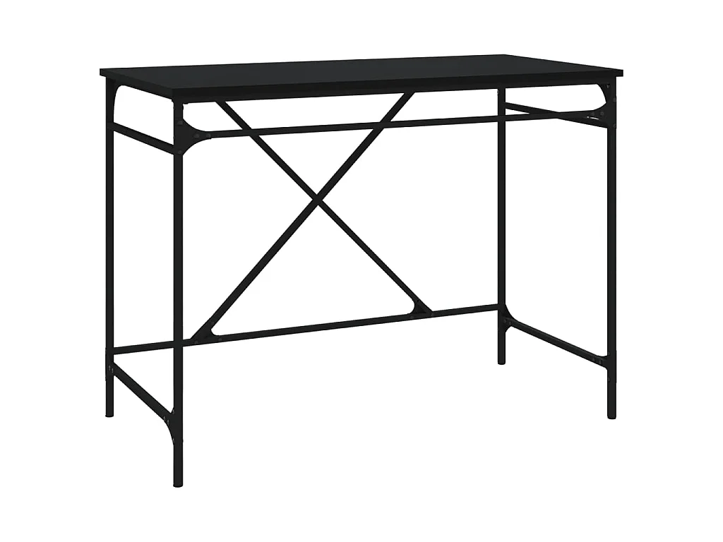 Bureau noir 100x50x75 cm bois d'ingénierie et fer