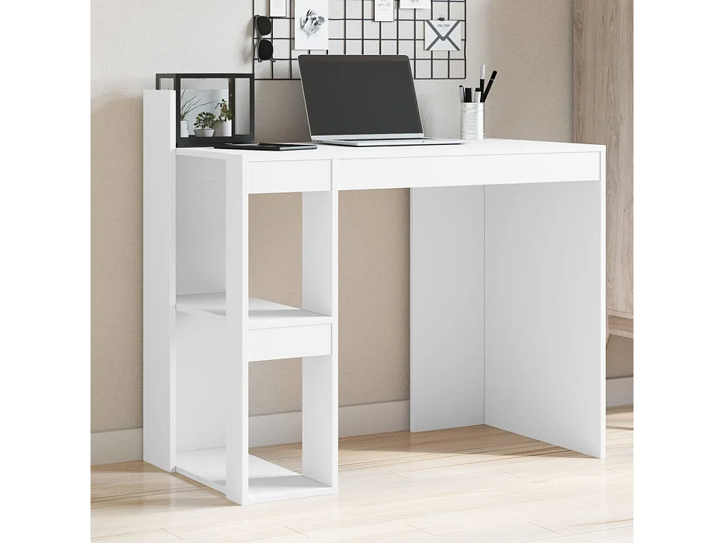 Bureau blanc 103,5x56,5x94 cm bois d'ingénierie