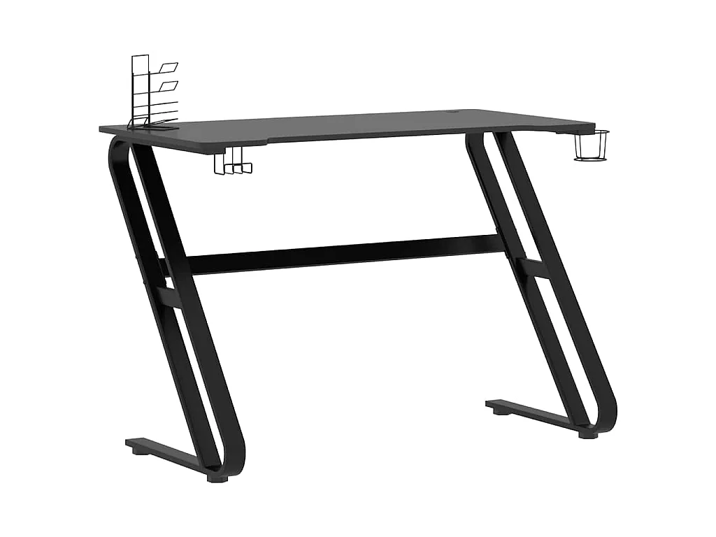 Bureau de jeu avec pieds en forme de ZZ Noir 110x60x75 cm