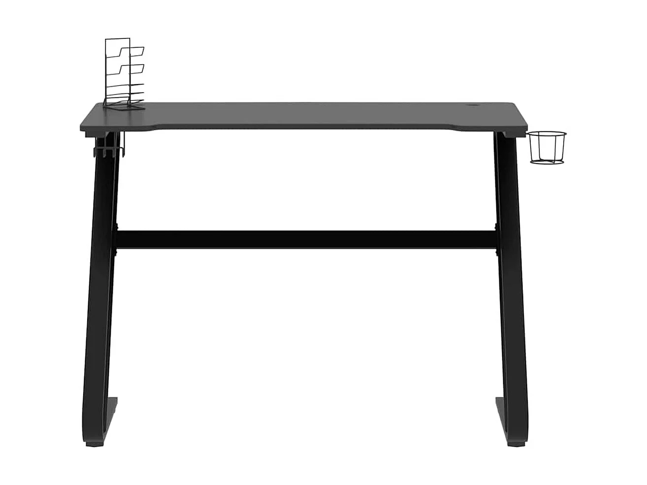 Bureau de jeu avec pieds en forme de ZZ Noir 110x60x75 cm