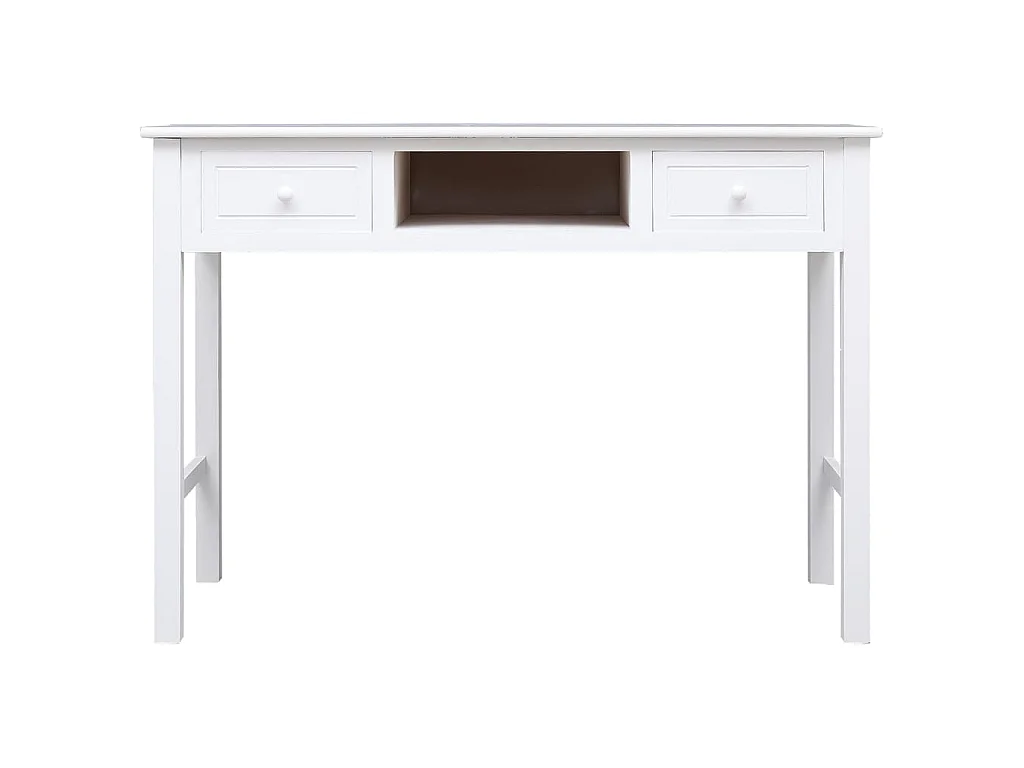 Scrivania Bianca 108x45x76 cm in Legno Massello di Paulownia