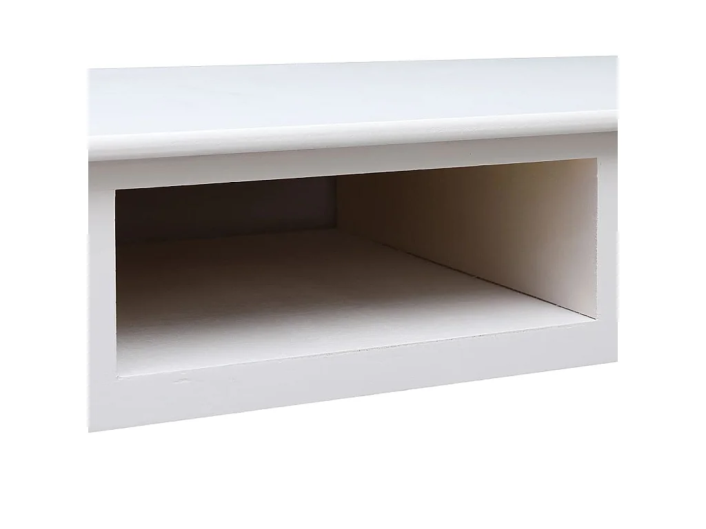 Scrivania Bianca 108x45x76 cm in Legno Massello di Paulownia