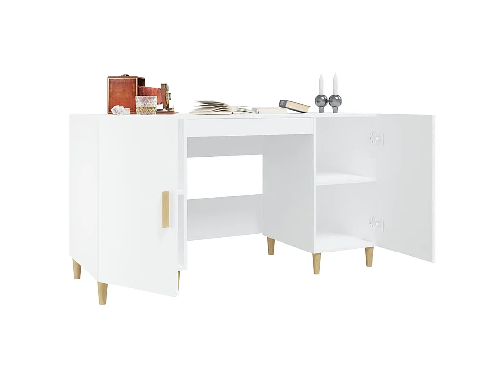 Bureau Blanc 140x50x75 cm Bois d'ingénierie
