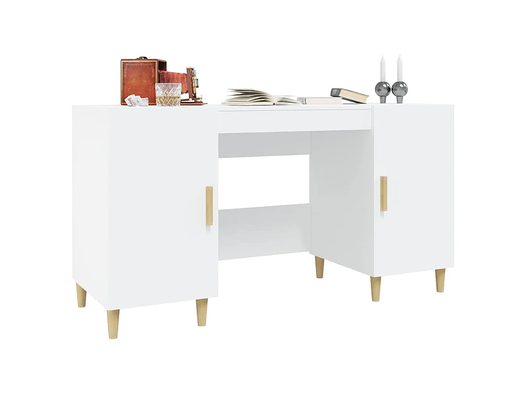 Bureau Blanc 140x50x75 cm Bois d'ingénierie