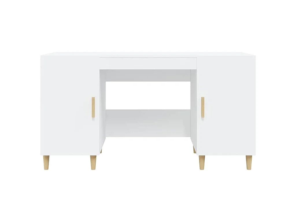 Scrivania Bianca 140x50x75 cm in Legno Multistrato