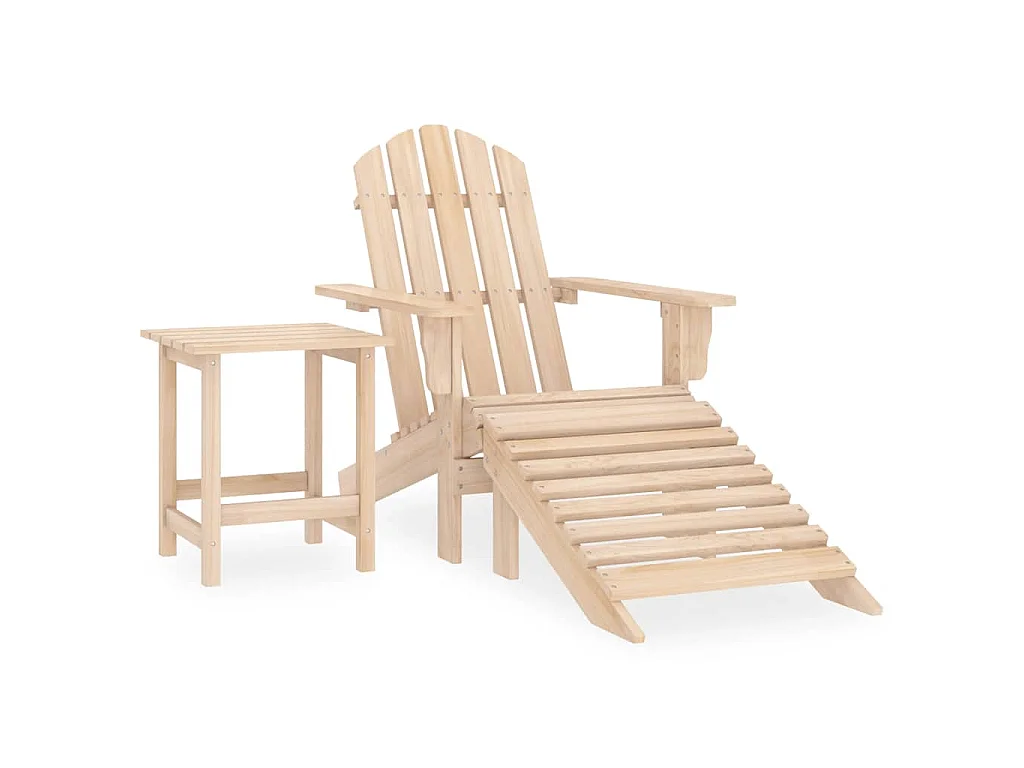 Cadeira de jardim Adirondack c/ otomano e mesa abeto maciço
