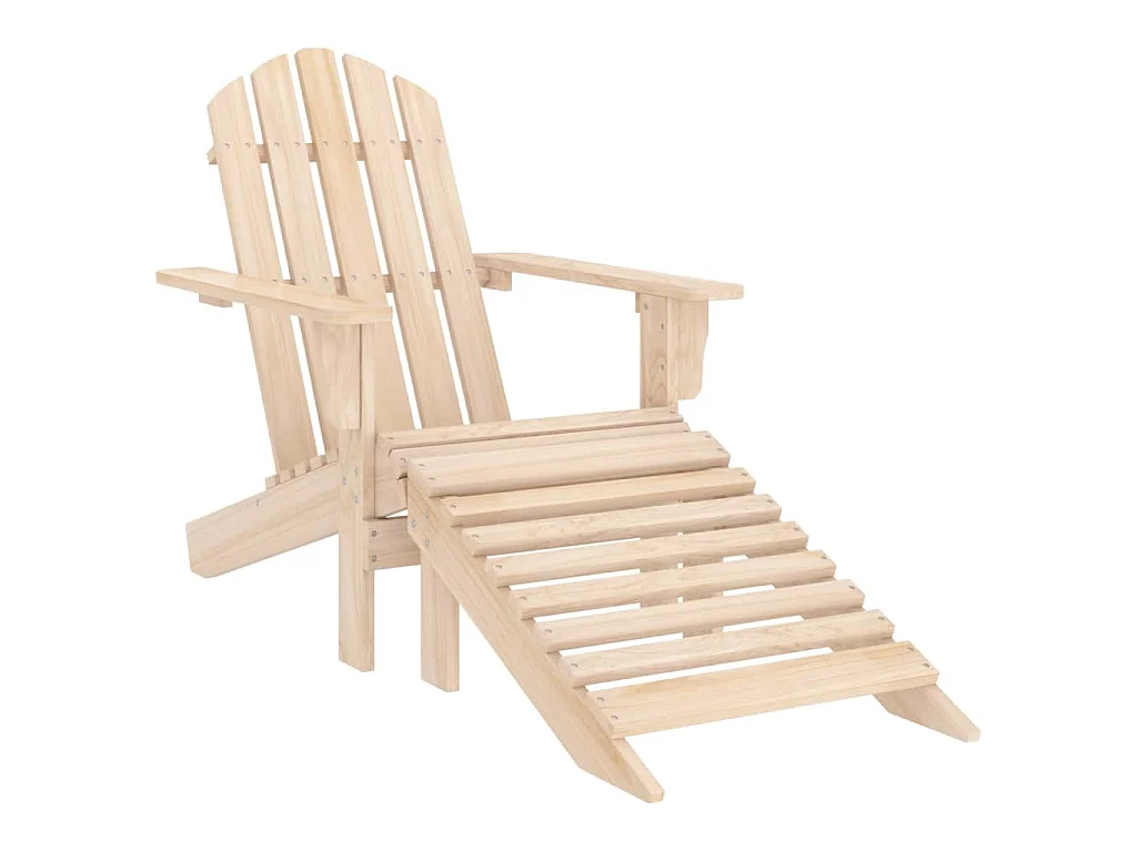 Cadeira de jardim Adirondack c/ otomano e mesa abeto maciço
