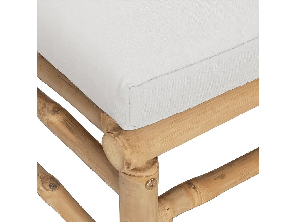 Set Salotto da Giardino 9pz con Cuscini Grigio Chiaro Bambù