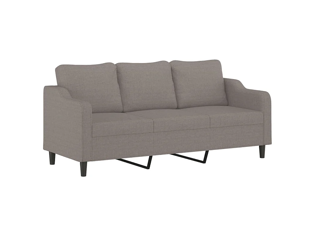3-Sitzer-Sofa mit Zierkissen Taupe 180 cm Stoff