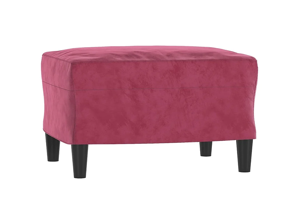 Canapé à 3 places et repose-pieds Rouge bordeaux 180 cm Velours