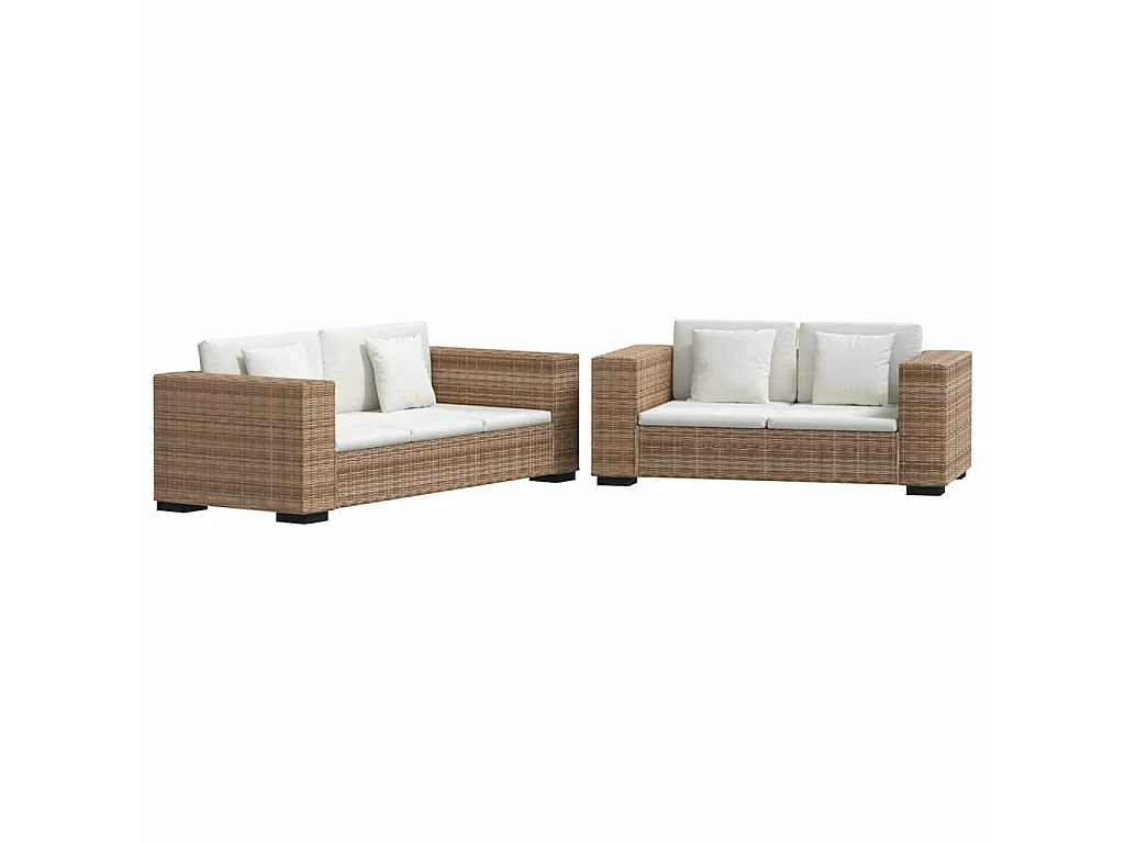 2-zits en 3-zits bankstel rattan