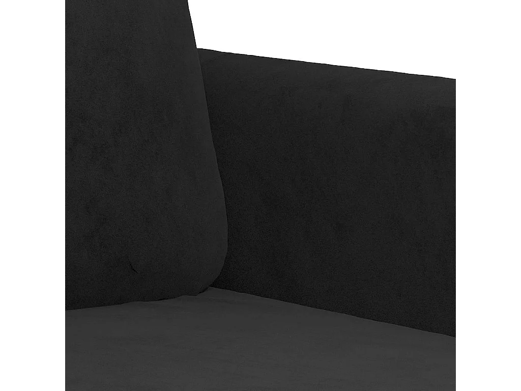 Ensemble de canapés 3 pcs avec coussins noir velours