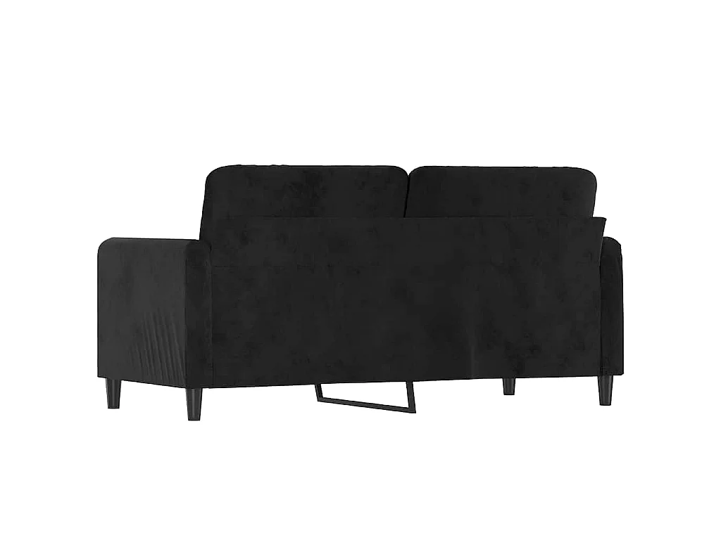 Canapé à 2 places Noir 140 cm Velours