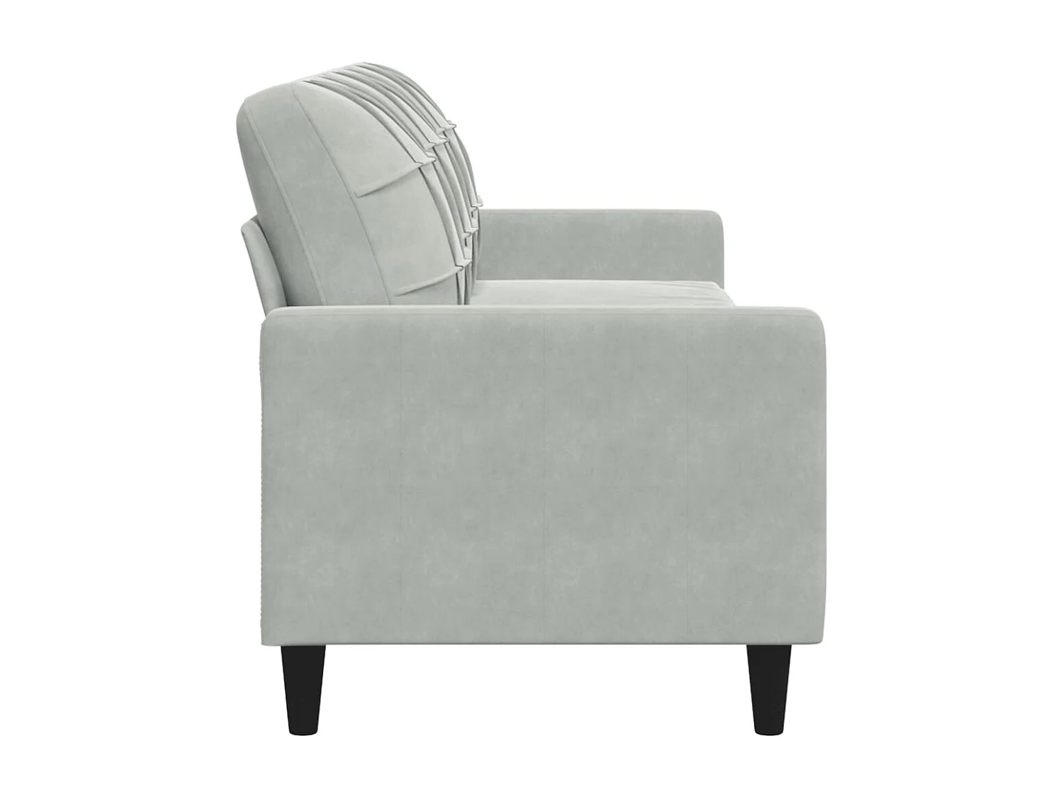 Divano a 3 Posti Grigio Chiaro 210 cm in Velluto