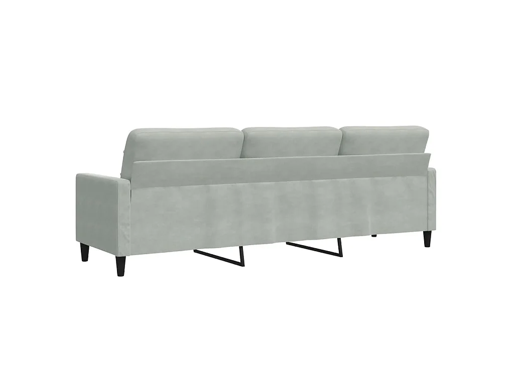 Driezitsbank 210 cm fluweel lichtgrijs