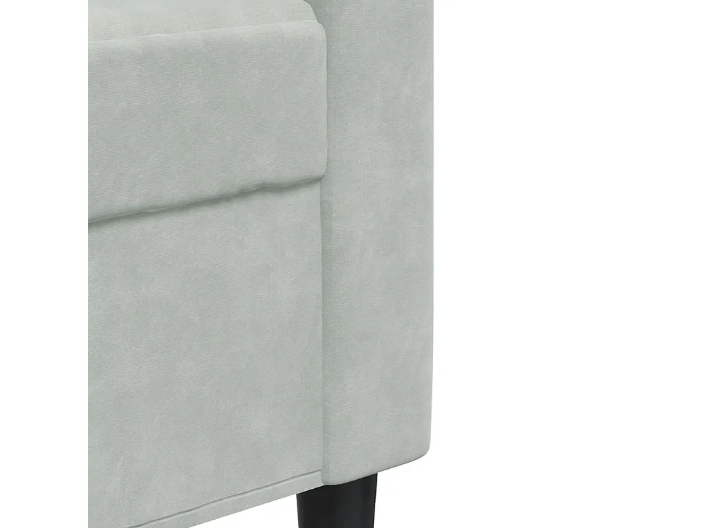 Driezitsbank 210 cm fluweel lichtgrijs