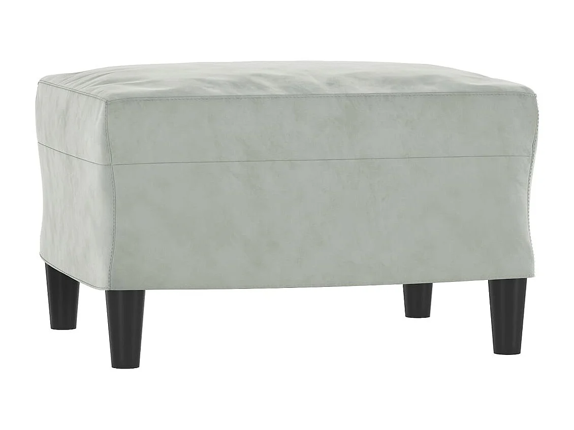 Canapé à 3 places avec repose-pieds Gris clair 180 cm Velours