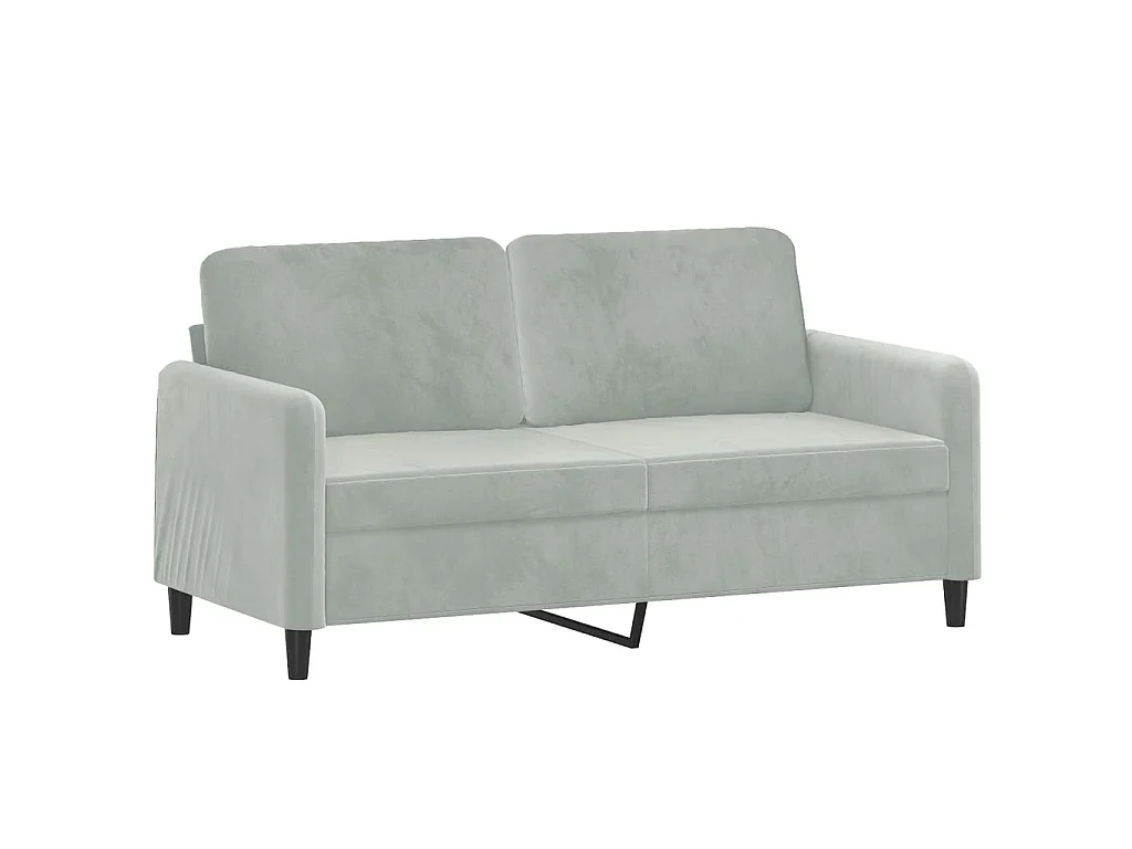 Ensemble de canapés 3 pcs avec coussins gris clair velours
