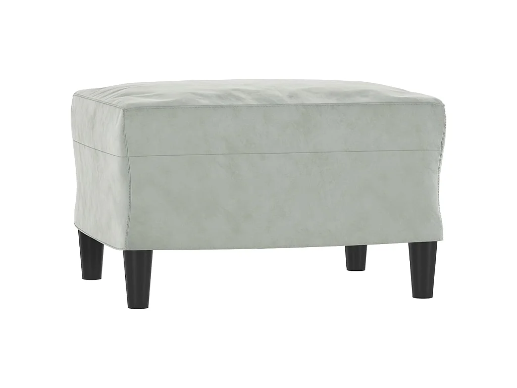 Ensemble de canapés 3 pcs avec coussins gris clair velours