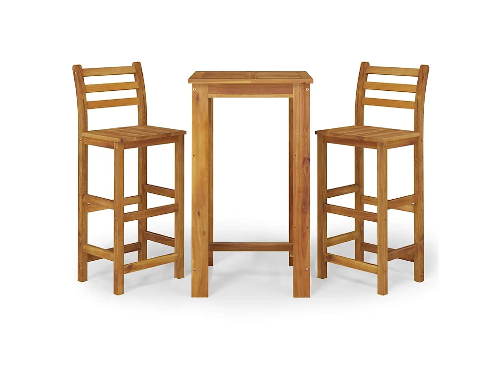 Ensemble de bar de jardin 3 pcs bois d'acacia solide
