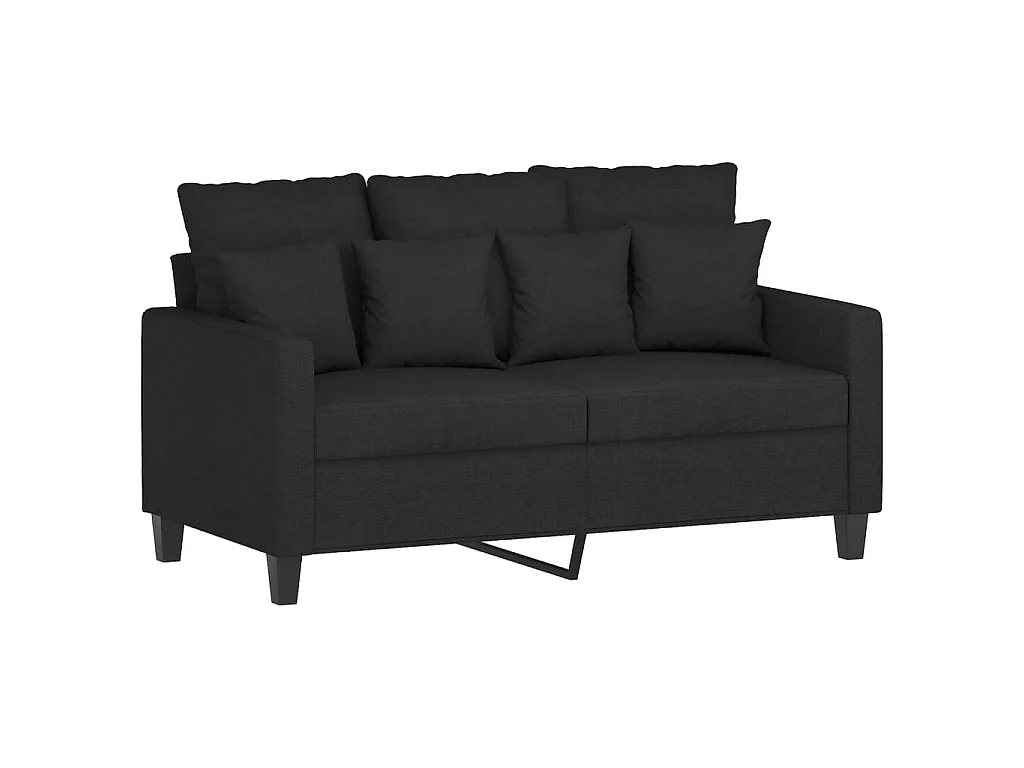 Ensemble de canapés 4 pcs avec coussins noir tissu
